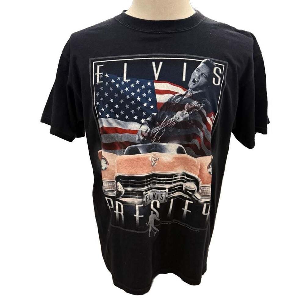 Liquid Blue Elvis Presley Americana Graphic T-Shirt